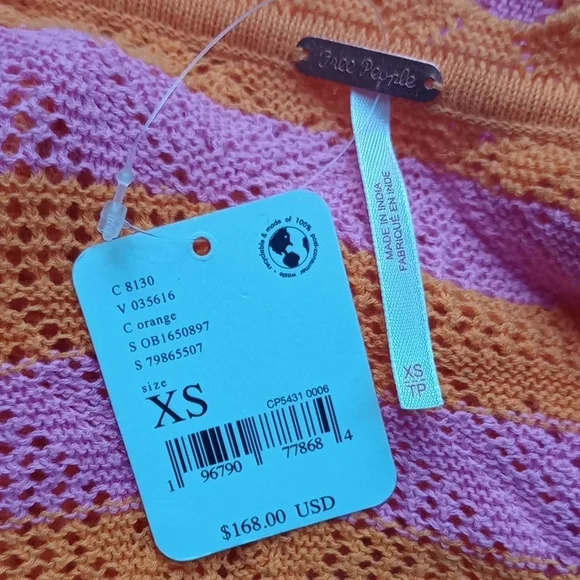 NWT Free People Benny Knit Skirt Set In Pink Orange Size XS - Picture 3 of 7